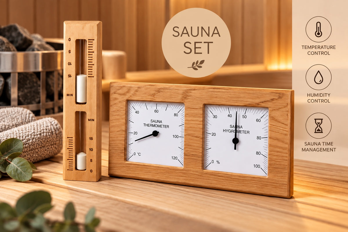 Cedar Sauna Timer & Thermo-Hygrometer - Individual or Set