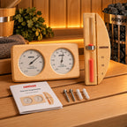 Sauna Thermo-Hygrometer & 15 Minute Sand Timer – Individual or Set