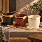 Terracotta Sauna Bucket & Ladle Set