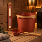 Terracotta Sauna Bucket & Ladle Set