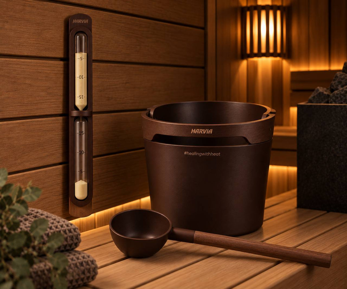 Terracotta Sauna Bucket & Ladle Set