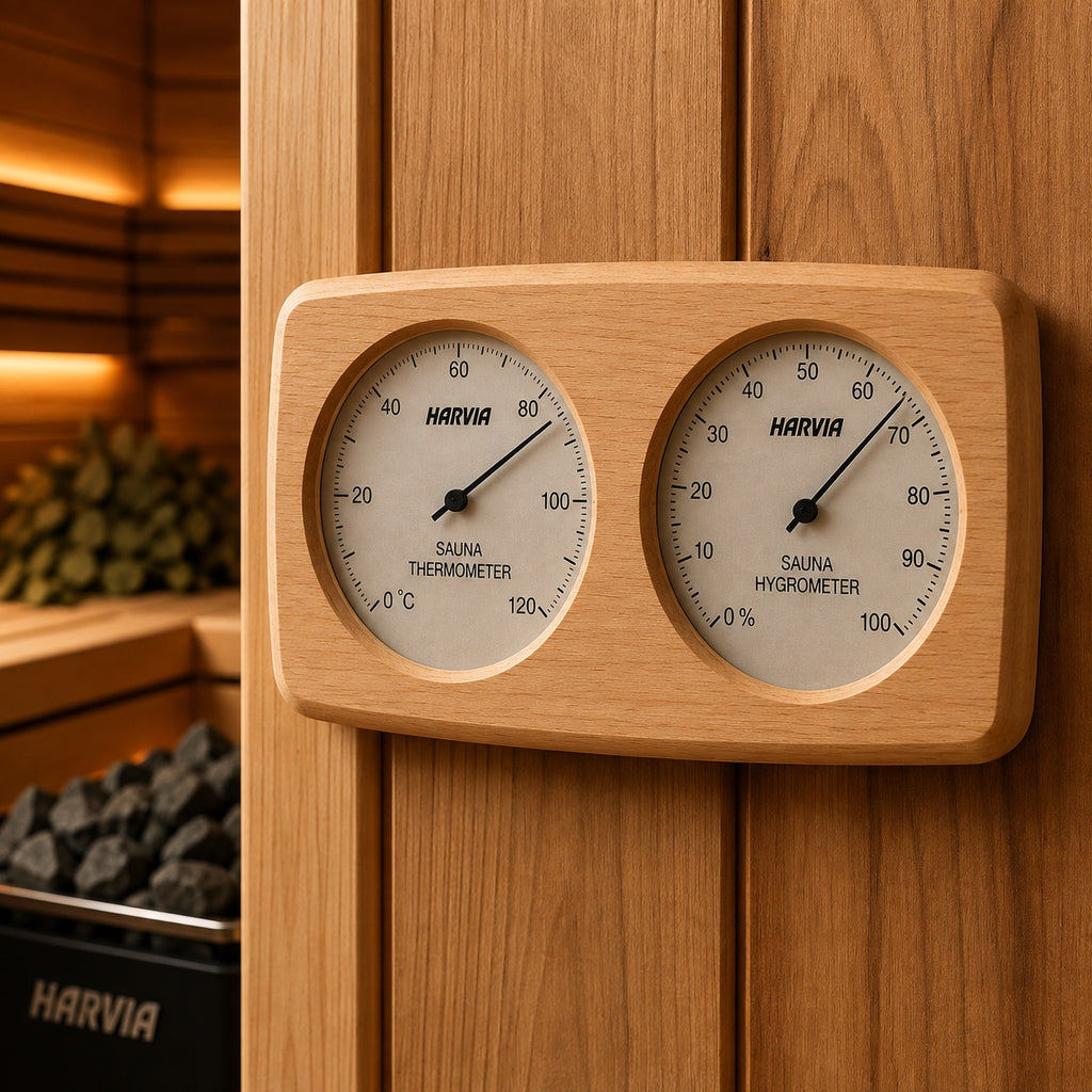 Wooden Sauna Thermo-Hygrometer – Temperature & Humidity Gauge
