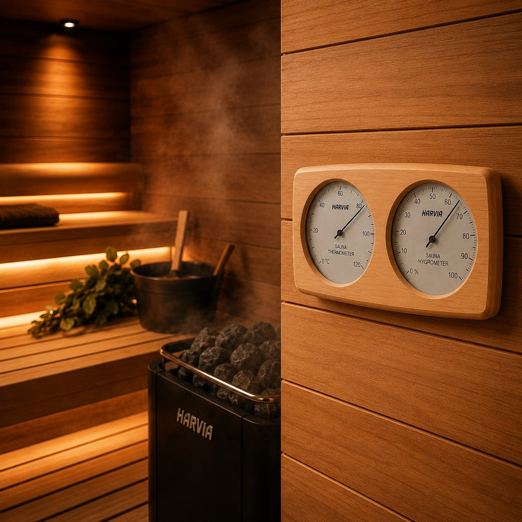 Wooden Sauna Thermo-Hygrometer – Temperature & Humidity Gauge