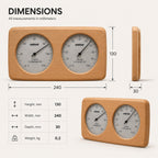 Wooden Sauna Thermo-Hygrometer – Temperature & Humidity Gauge